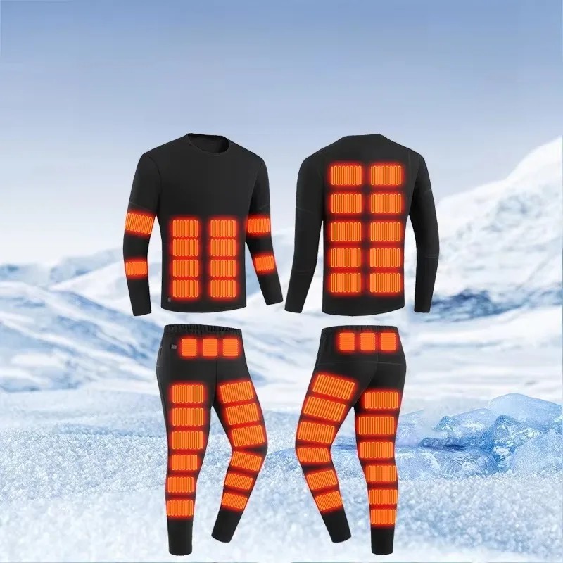 Winter thermal clothing 52 area electric outdoor camping hiking thermal clothing set