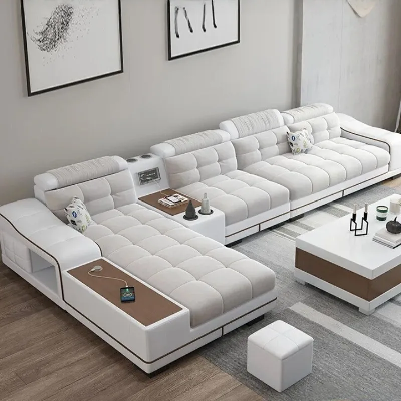 

-For Lounge Sofa Armchair Multifunction Nordic Leather Sofa Relaxing Living Room Nordic Balcony Divano Salon Furnit