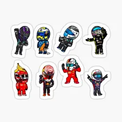 F1 Mini Drivers Pack 5PCS Stickers for Anime Stickers Decorations Funny Kid Cartoon Home Background Cute Luggage Bumper Decor
