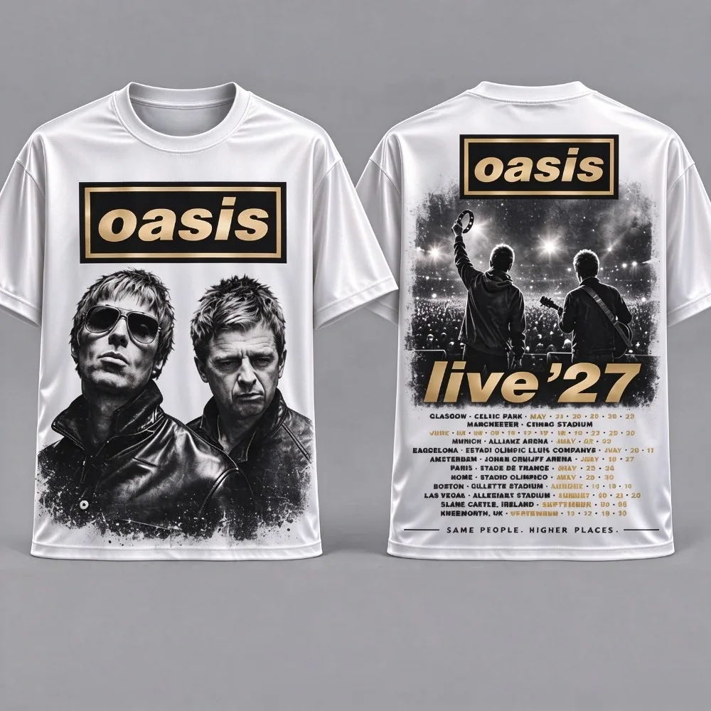 Oasis 2027 World Tour Summer Men and Women Parent Child T-shirt Comfortable Breathable  High Quality Ins Y2K Fashion New T-shirt