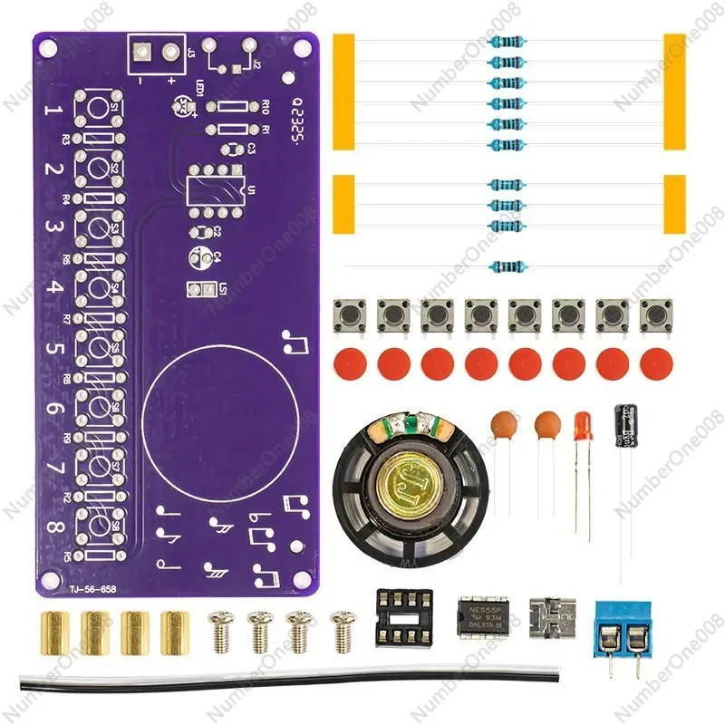 8-Note Electronic Organ Soldering Kit NE555 Fun Tech DIY PCB Project Training TJ-56-658