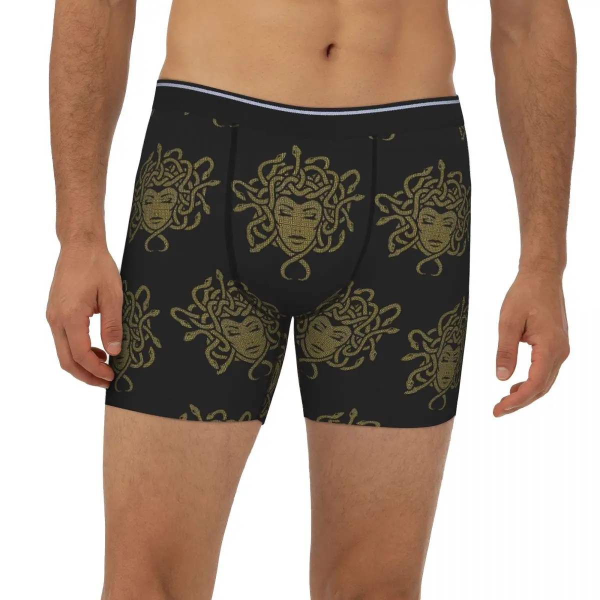 

Ancient Greece Medusa Gorgon Vintage Style Long Boxer Underpants Short Male Panties Underwear for Homme Man Boyfriend Gifts