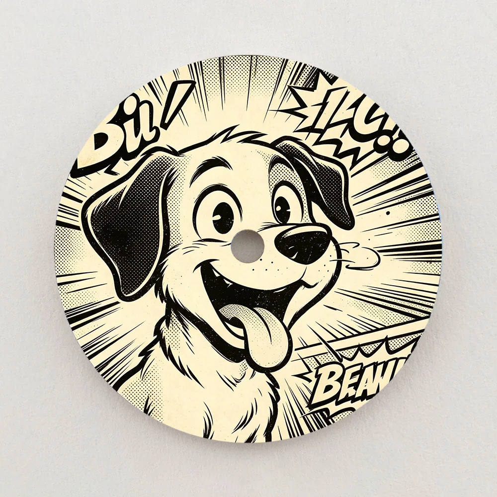 28.5mm Dial NH35 Dial Cartoon Vintage Pop Comic Print Dial NH36 Dial Watch Accessories Fit NH35/36 Movements Custom Logo/Pattern