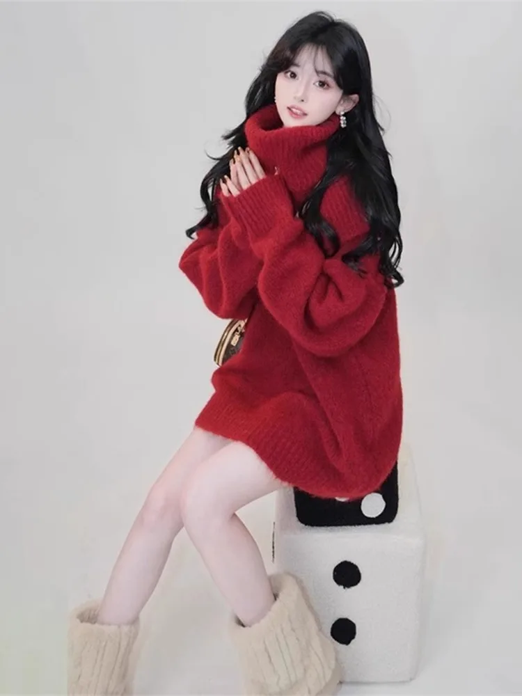 

Свитера, джемперы, пуловеры, женская зимняя новая женская одежда, цилиндр, однотонная BF Y2K, деловая встреча, профессиональная современная одежда