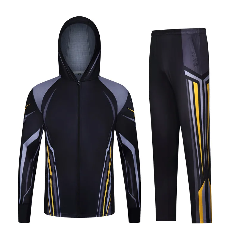 المألوف في الهواء الطلق جديد واقية من الشمس بدلة الصيد مجموعة الصيف الرجال الرطوبة فتل الشمس حجب تنفس البحر روك الصيد دعوى #3