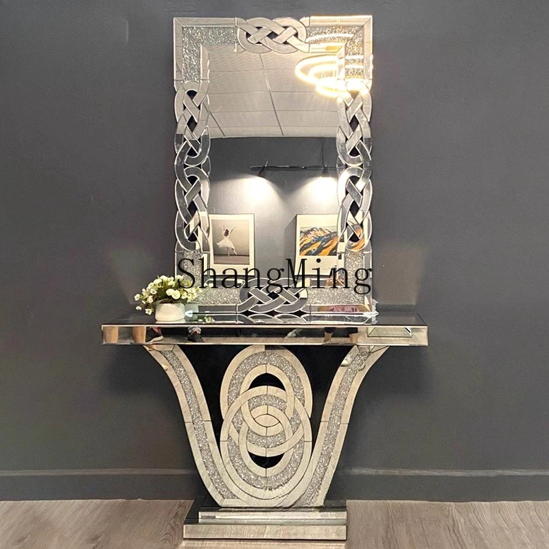 FG  good-looking Entrance Entrance End View Terrace Hotel Clubhouse Display Stand Decorative Cabinet Mirror Entrance Table