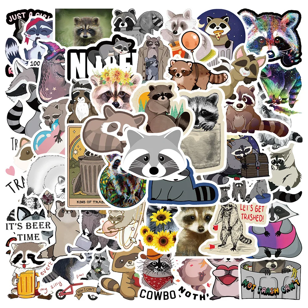 10/50PCS Cartoon Cute Raccoon Trash Panda Graffiti Sticker Suitcase Notebook Refrigerator SkateboardStationeryBoxHelmetWholesale