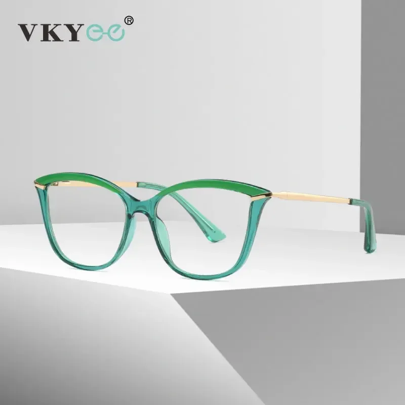 VICKY Cat Eye Anti-Blue Light Blocking Reading Glasses Women Computer TR Alloy Lightweight Eyeglasses PFD2036