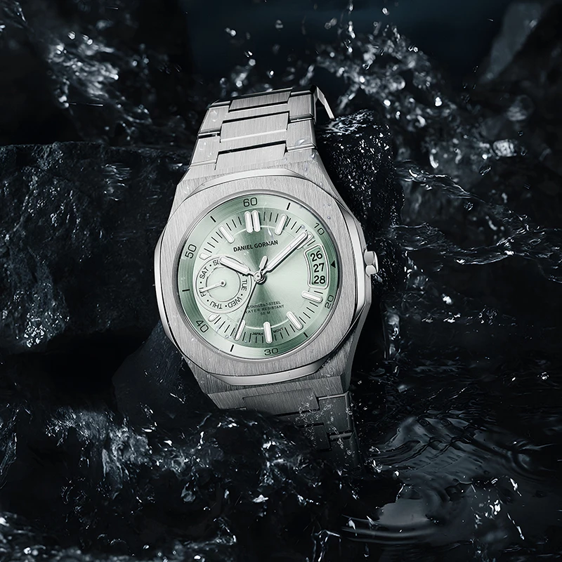 DG0916 اليابان كوارتز ساعة يد تعمل بالحركة الياقوت الزجاج 5ATM مقاوم للماء الأعمال ساعة اليد 2026 هدية جديدة الجمعة السوداء