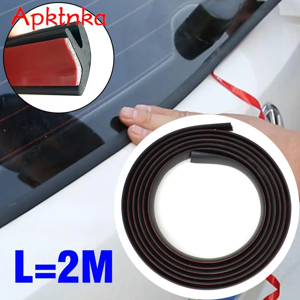 APKTNKA Universal Car V Shape Rubber Seal Weather Strip Windshield Hollow Glass Window Edge Moulding Decorate Weatherstrip 2M