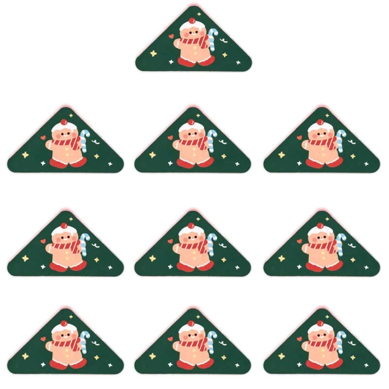 2025 Mới 10 Chiếc Kẹp Giấy Góc Chủ Đề Giáng Sinh Hình Tam Giác Trang Sách Kẹp Góc