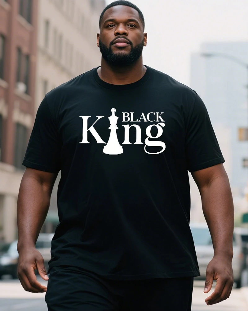 

KING simple large size men's short-sleeved T-shirt