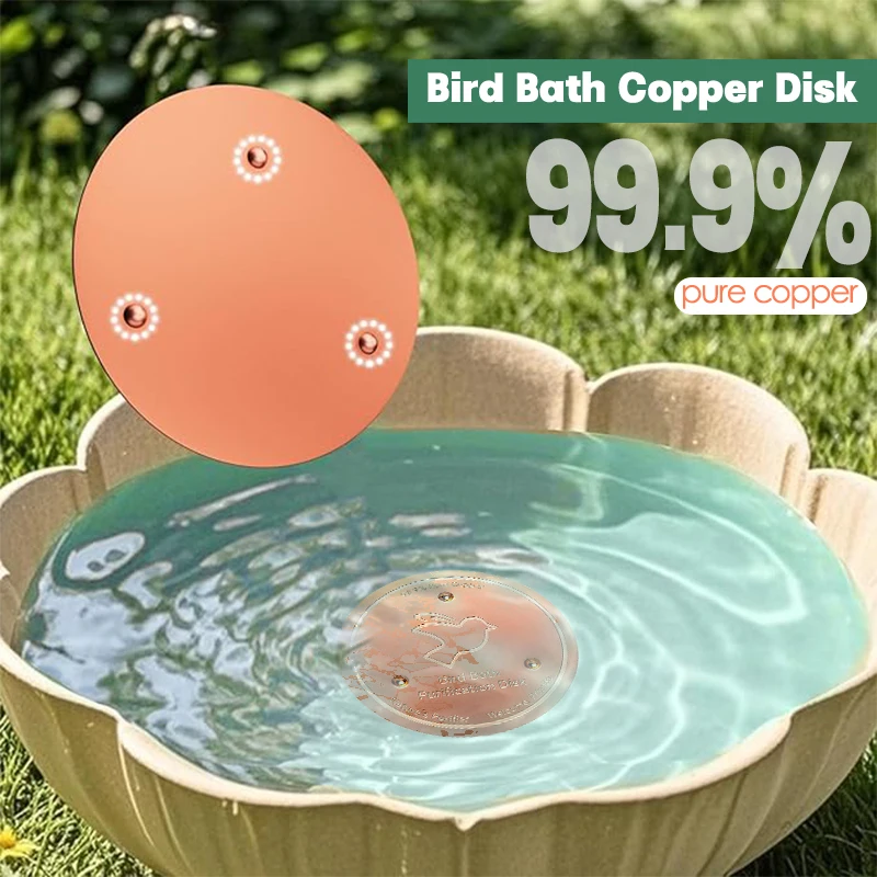 

Bird Bath Copper Disk Pure Copper Cleaning Tray With 3 Point Support Bird Bath Purification Plate For Garden Patio Fountain