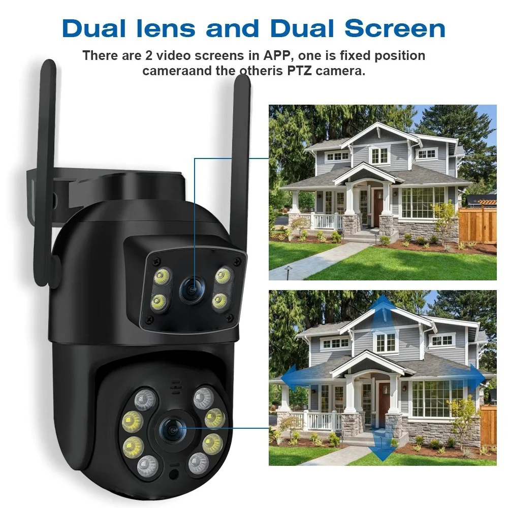 BELIA 4K 8MP WiFi Surveillance Camera, Dual Lens, 4X Digital Zoom, AI Human Detect, ONVIF, Outdoor Security PTZ IP Cameras