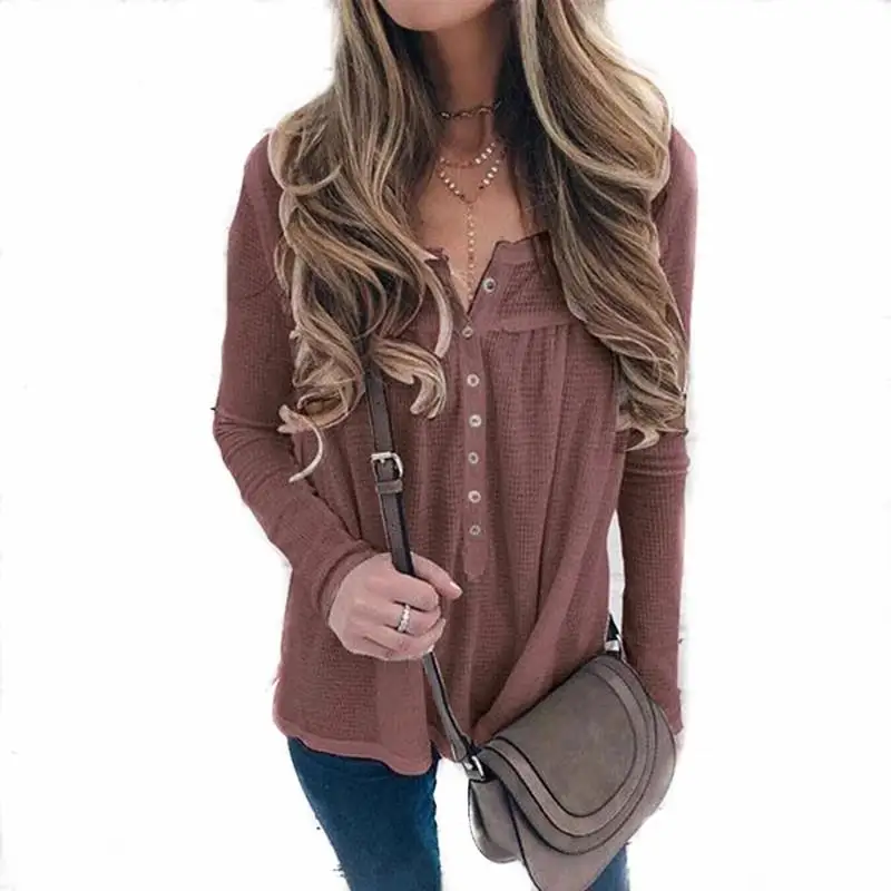 تي شيرت نسائي طويل من Sve Street Sle فضفاض مناسب من مزيج القطن والبوليستر Color Crew Ne irt Autumn Faion للسيدات