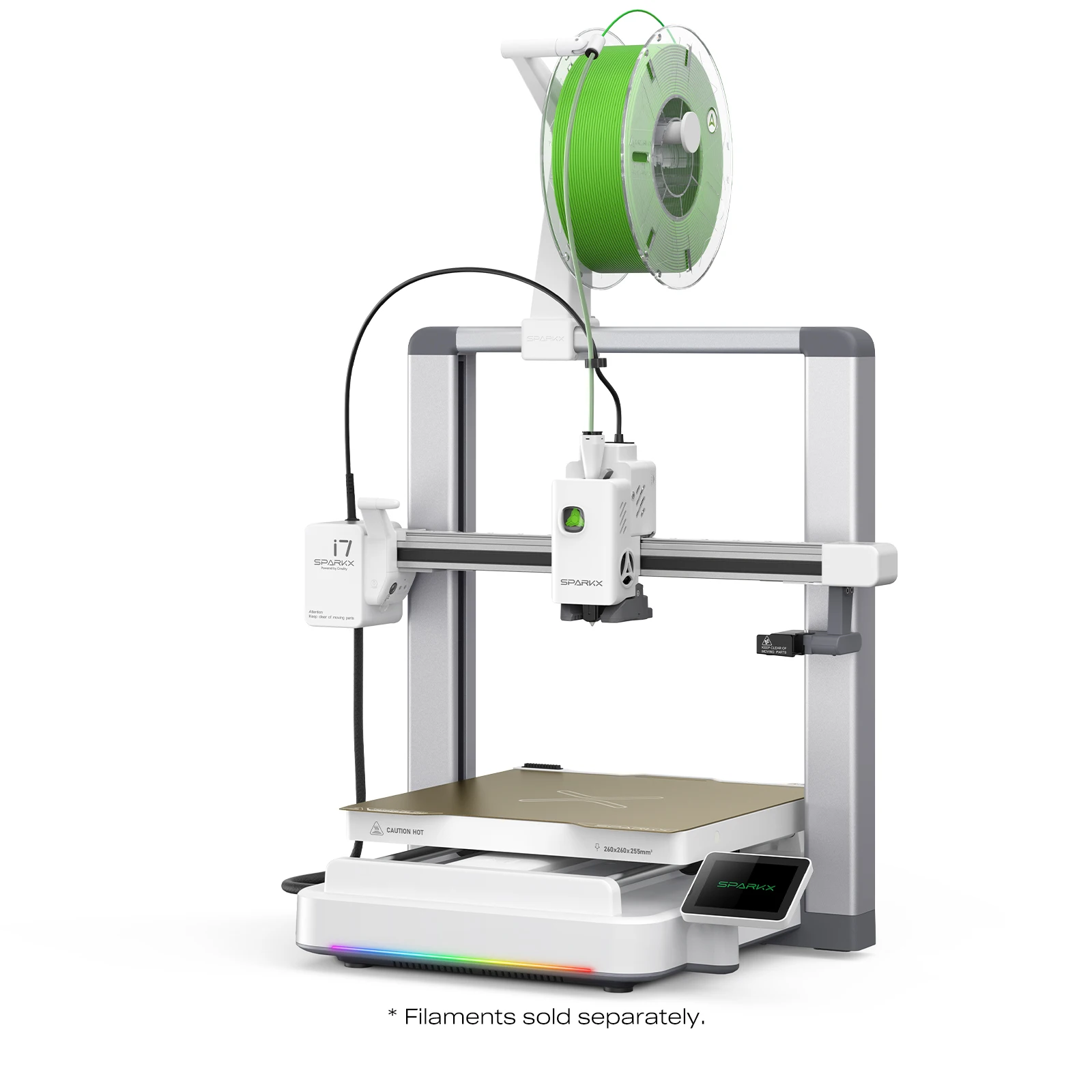Creality SPARKX I7 3D Printer, Multi-Color Needle CFS AI Photo 3D Printing 500Mm/S High Speed 95% Pre-Assembly RGB Light AI Camera Auto-Leveling Essential Parts Low Noise 10.24 X 10.24 X 10 Inch