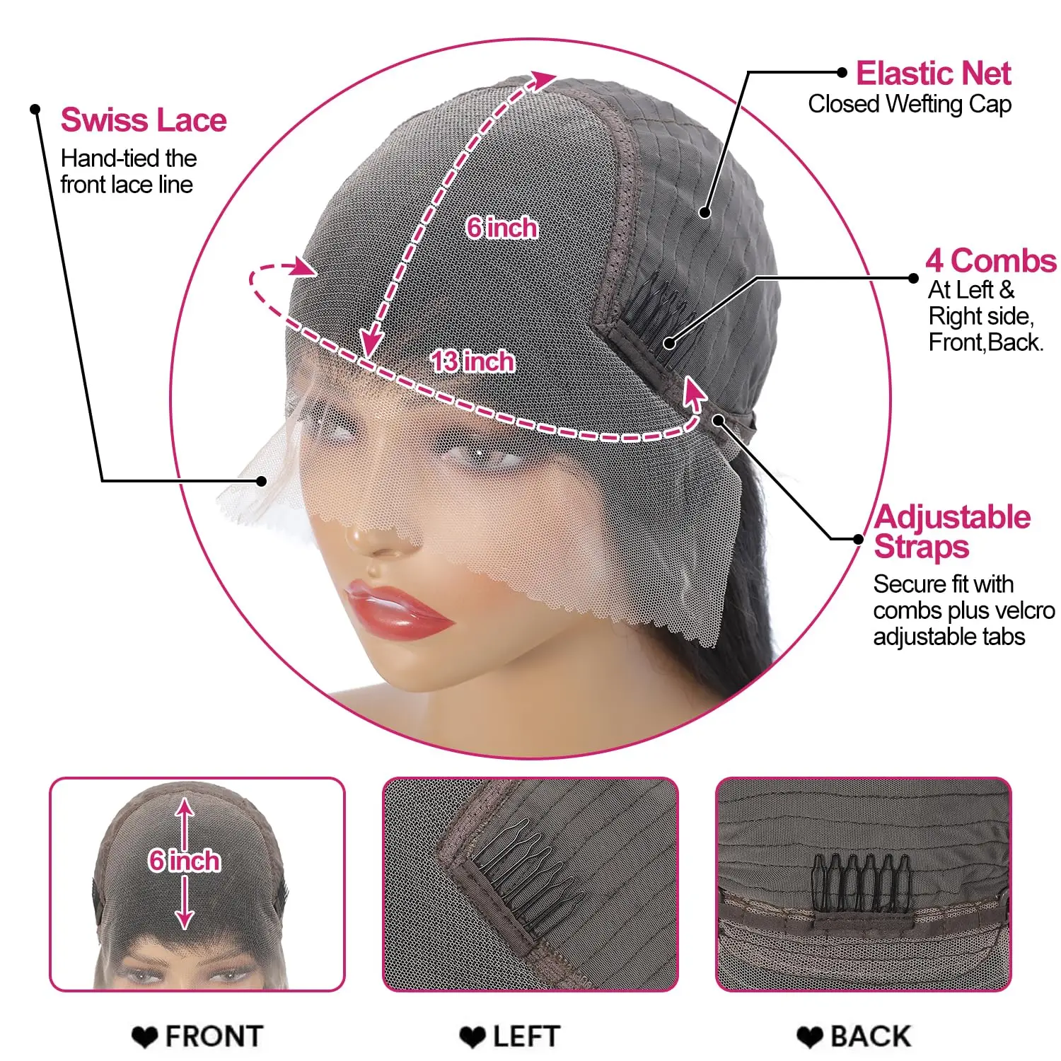 200 الكثافة العظام شعر طبيعي مفرود باروكة 40 بوصة 13x6 Hd الدانتيل الشفاف الجبهة شعر الإنسان الطبيعي الأسود شعر مستعار برازيلي للنساء #6