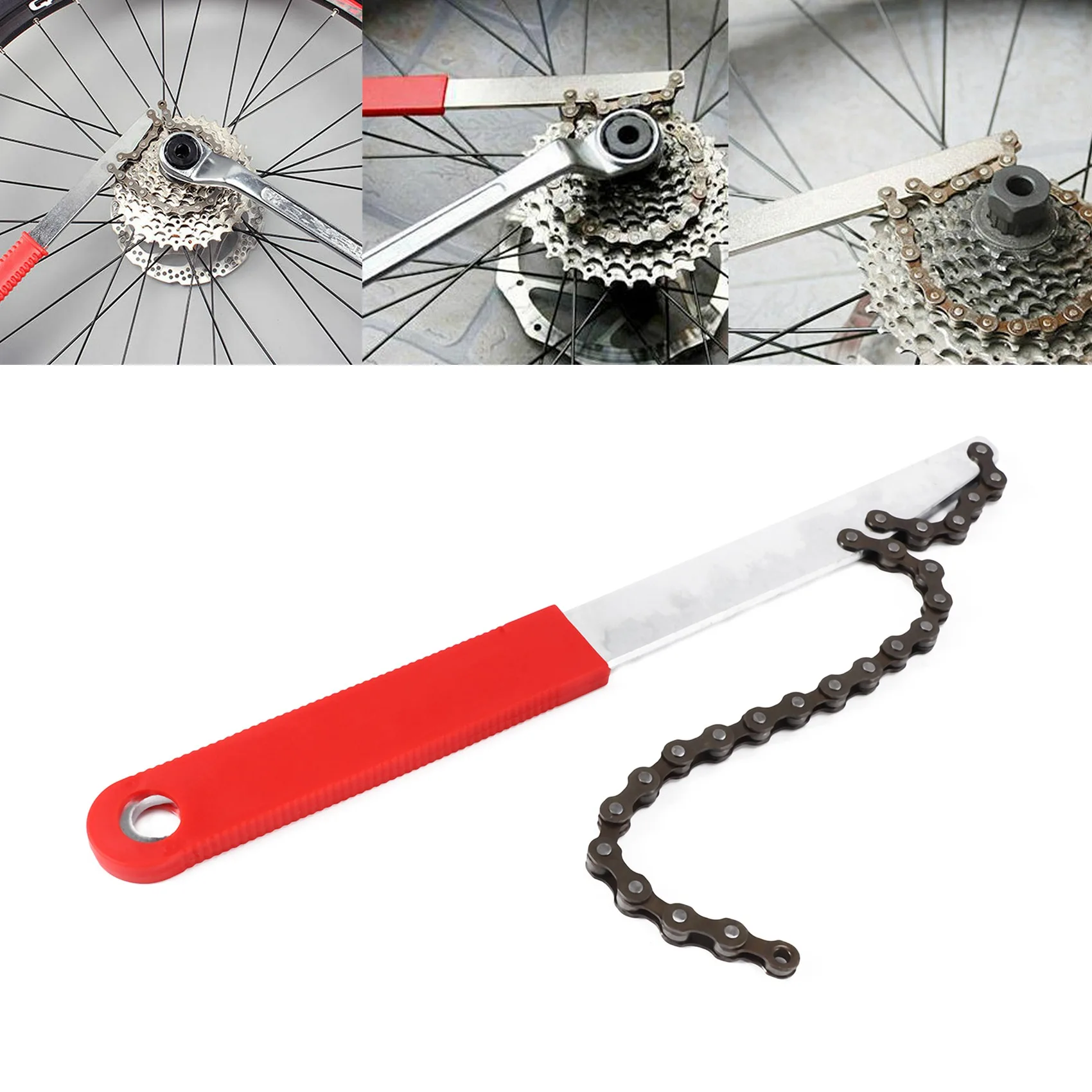 

NEW HOT In Stock-Bike Cassette Removal Tool With Chain Whip And Auxiliary Wrench Bicycle Sprocket Removal Tools Sprocket Remover