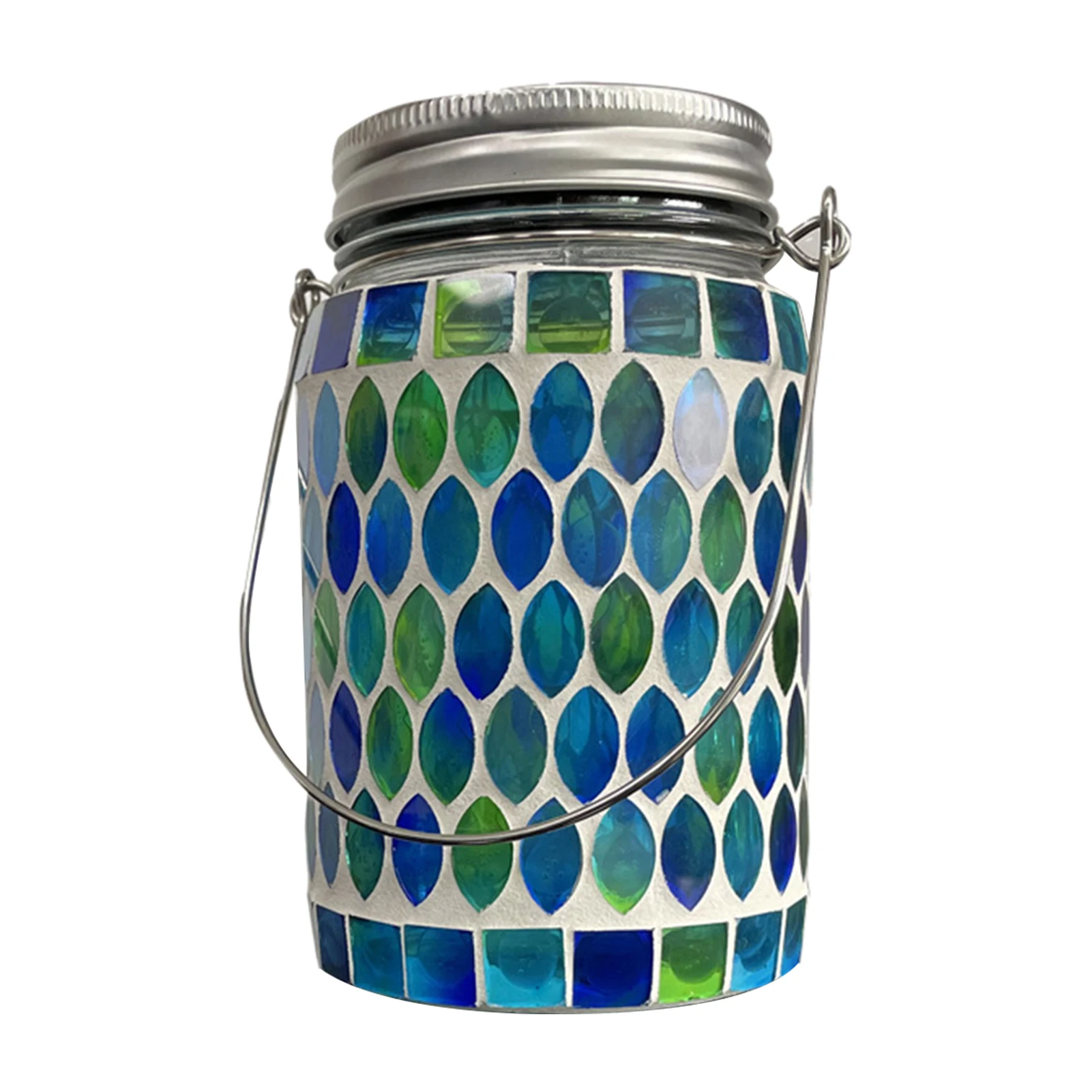 

Patio Led Backyard Mason Jar Porch Mosaic Lamp Table Outdoor Hanging Lawn Garden Light Yard Decorative Solar Lantern