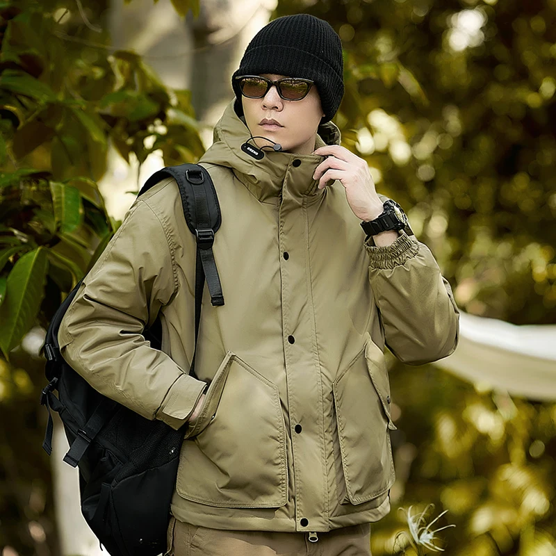 Thicken Warm Parkas Jackets for Men Winter Outdoor Windproof Sport Coats Comfortable with Hood Male Outerwear Trend All-match