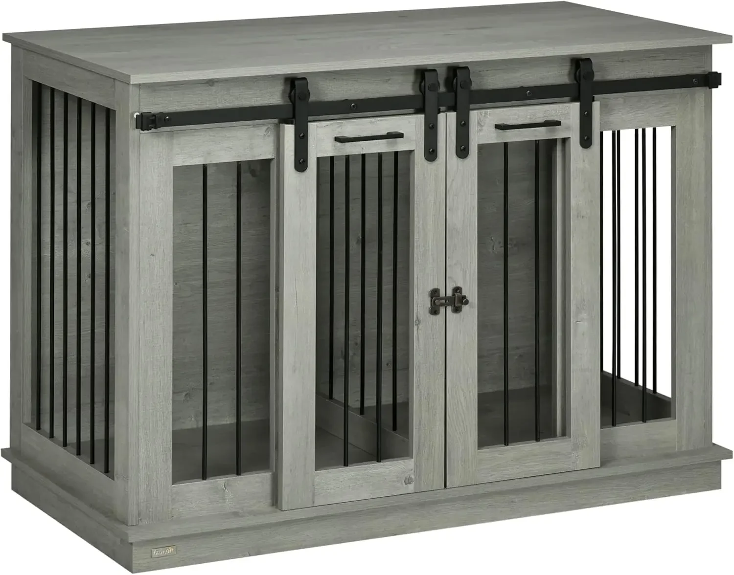 

PawHut Dog Crate Furniture with Divider, Dog Crate End Table for Small to Large Dogs, Large Indoor Dog Kennel with Double Doors,