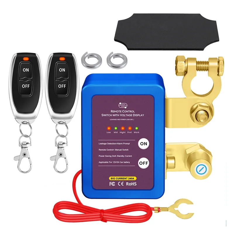 

Надежный выключатель автомобильного аккумулятора, беспроводной разъединитель автомобильного аккумулятора, 12 В, 24 В, разъединитель автомобильного аккумулятора, детали реле против утечки