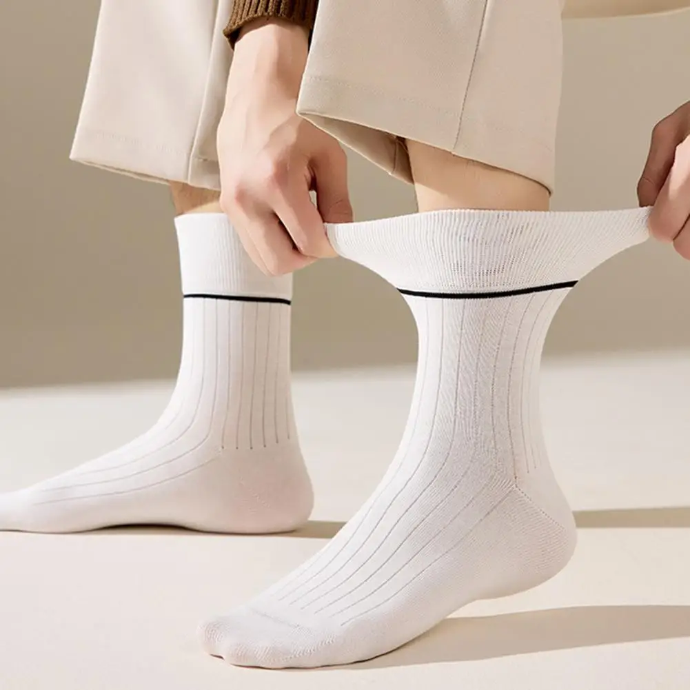 

Мягкие хлопковые носки для мужчин, устойчивые к запаху мужские носки, мужские хлопковые классические носки в рубчик с технологией антибиоза, без запаха