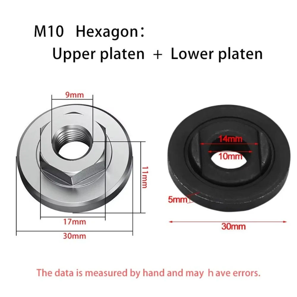 New M10 Angle Grinder Pressure Plate Hexagon Nut 5/8-11 Metal Pressure Plate Spindle Thread Angle Grinder Power Tools