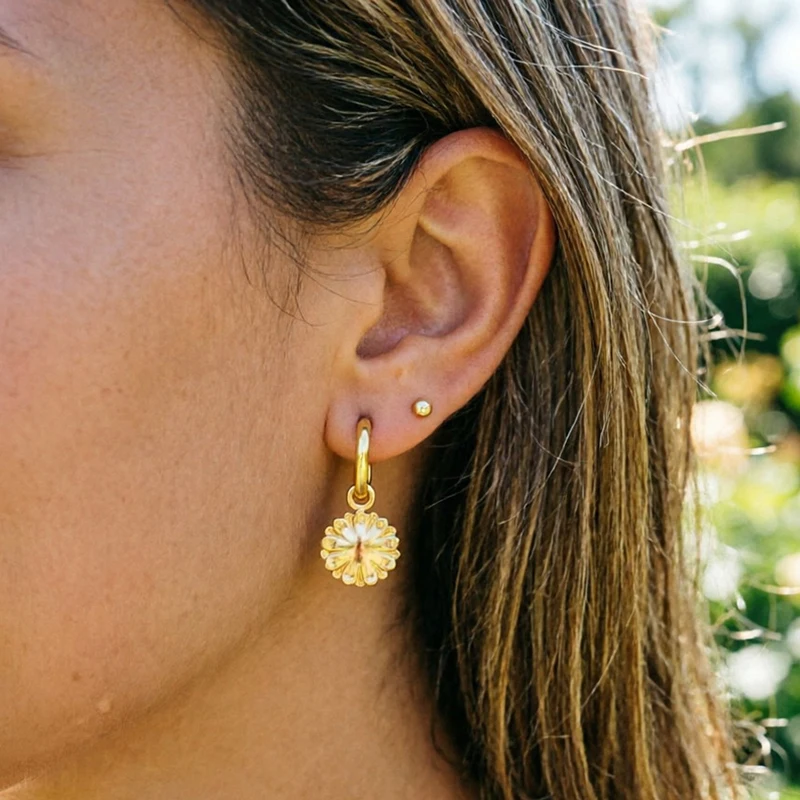 925 Sterling Silver Ear Needle Fashionable Light Luxury Flowers Pendant Earrings Women's Daily Commuting Basic Earrings Jewelry