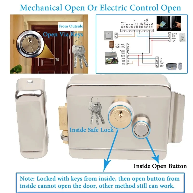 Brand New Electronic Magnetic Door Lock lectric Control Lock For 12V DC Access Control System Video Intercom Door Phone System