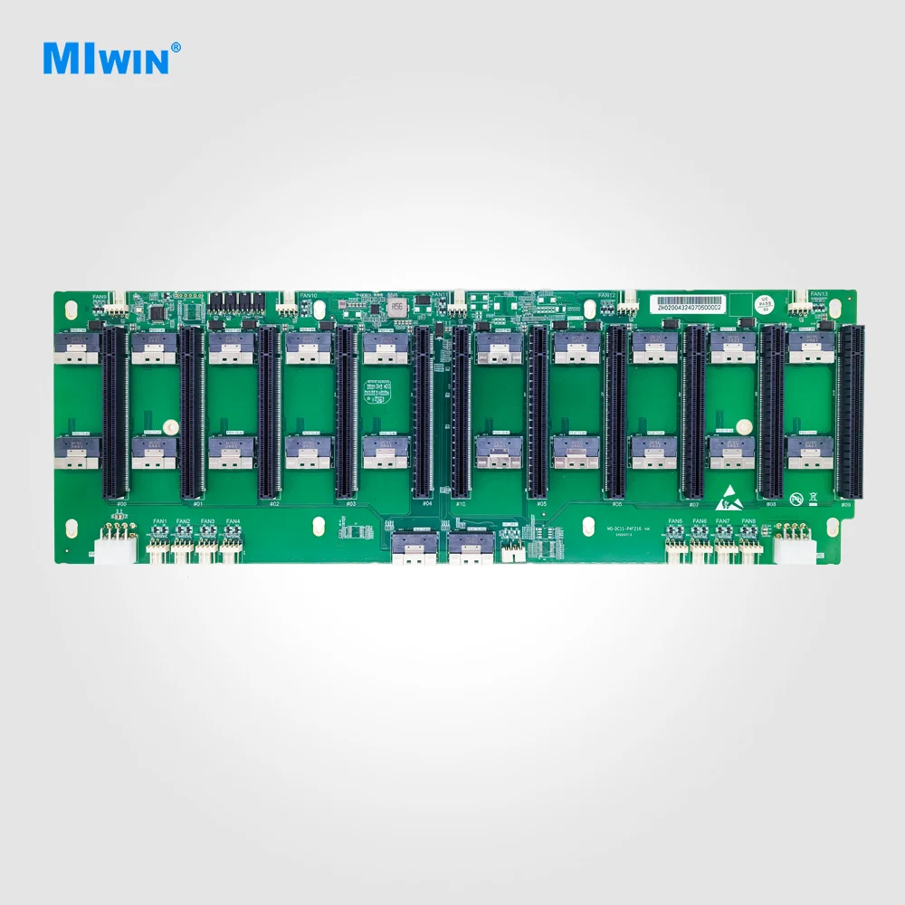

Miwin Maicun 11 Slot P4 10GPU Base Plate Direct Plug-in Graphics Card 8654 Interface PCIE 4.0 X16 GPU Expansion Board for Server
