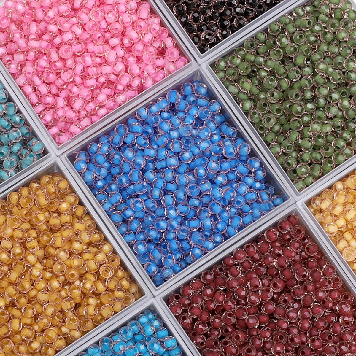 4mm about120pcs/bag inländische super Qualität Glas Reis perlen 4,0 flache Perlen Foundation Make-up doppelt gefärbte lose Perlen hand gefertigt d
