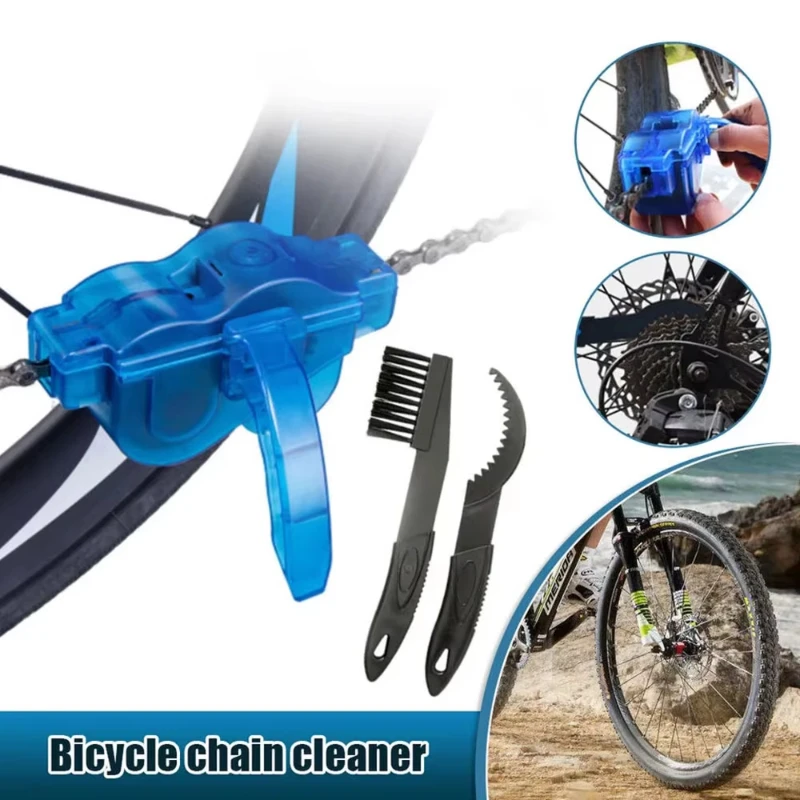 Tragbarer Fahrradkettenreiniger Fahrradbürsten Schrubber Waschwerkzeug Mountainbike-Reinigungsset Outdoor-Zubehör