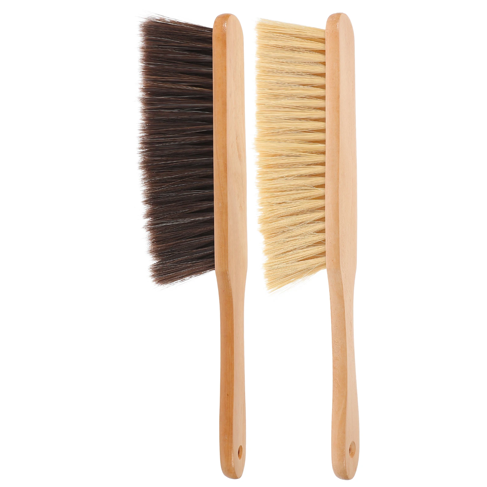 

2 Pcs Bed Cleaning Brush 4 Rows Soft Bristles Household Dust Removal Natural Wood Handle Whisk Broom Sofas Cars Dusting
