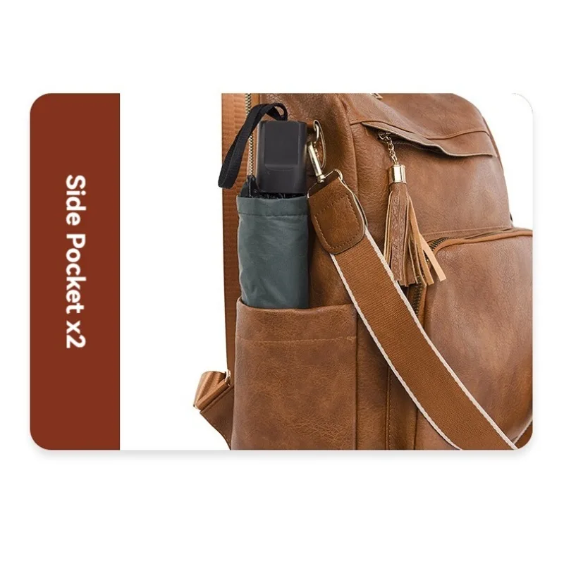 حقيبة ظهر من جلد البولي يوريثان للنساء مضادة للسرقة للسفر، حقيبة كتف للسيدات قابلة للتحويل مناسبة للعمل #5