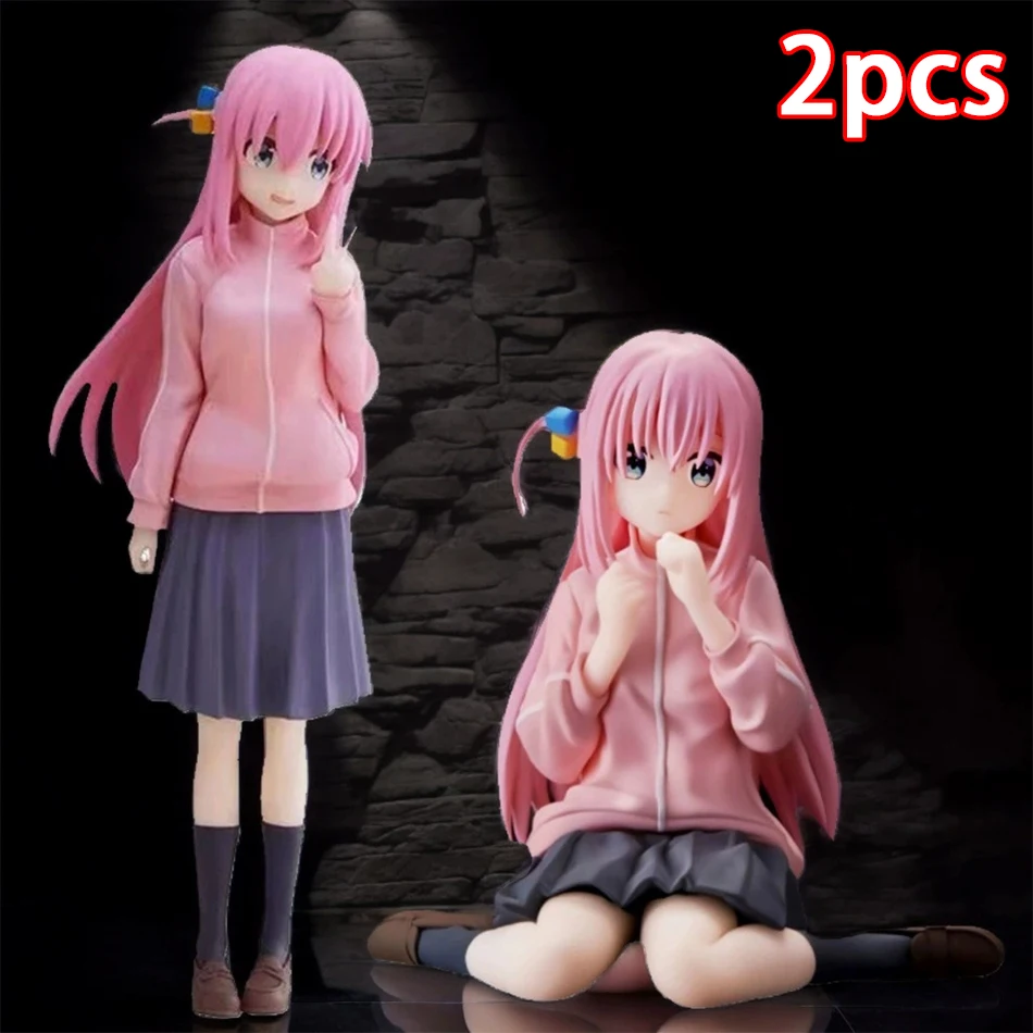 Bocchi the Rock Hitori Gotoh 2D Style Bishoujo Anime Figure PVC Collectible Desktop Display Statue Model Trendy Art Toy Gift
