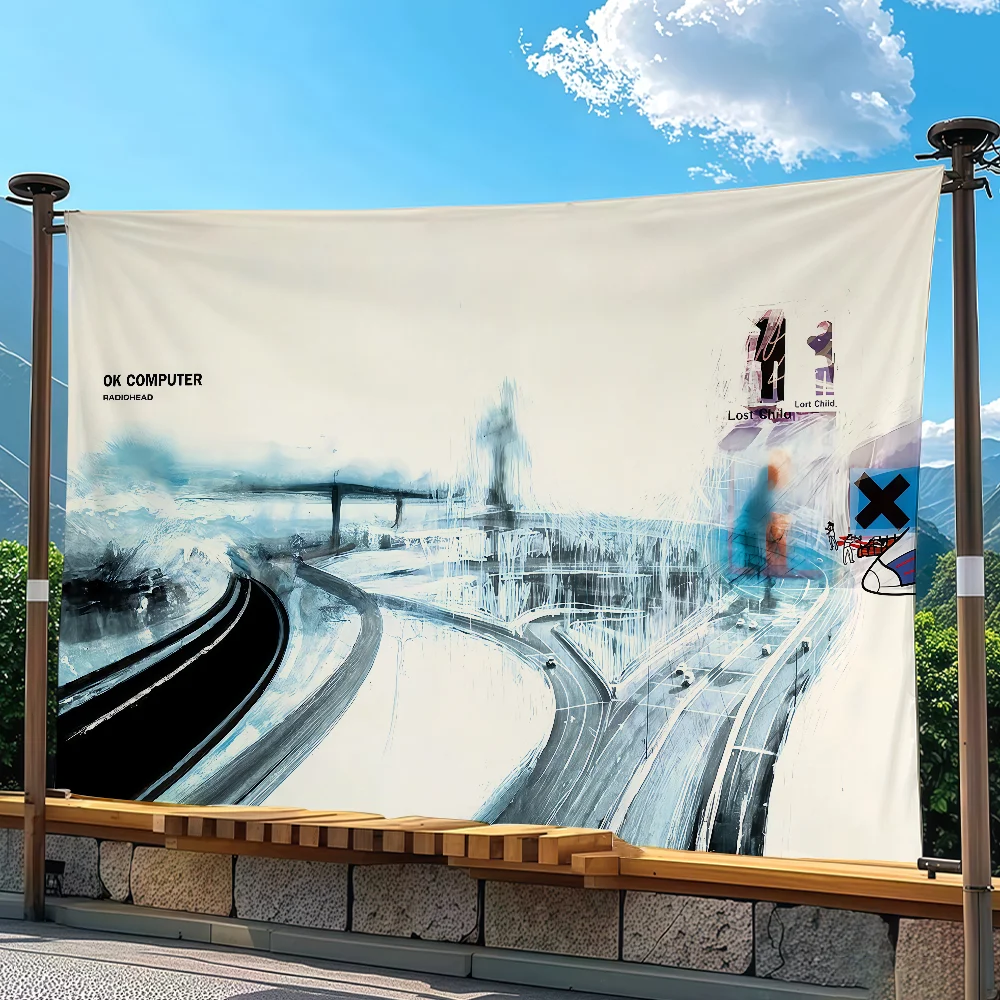 Fashion R-Radio-headES Flag Tapestry Outdoor Party Bedroom Living Room Dormitory Decorative Themed Wall Hanging Banner Gift