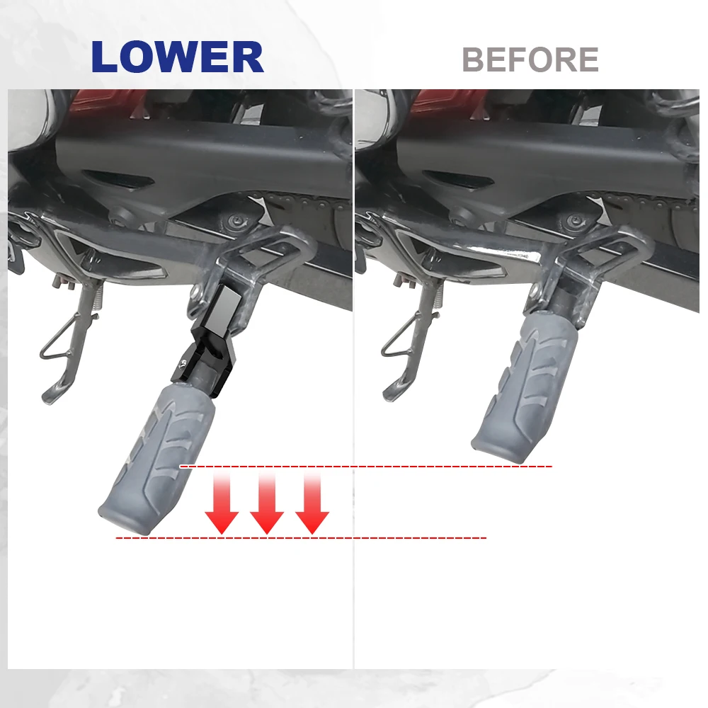 يصلح ل DAX 125 ST125 2022-2023 ST 125 دراجة نارية CNC الألومنيوم الركاب أوتاد القدم تمديد مسند القدمين أوتاد خفض عدة