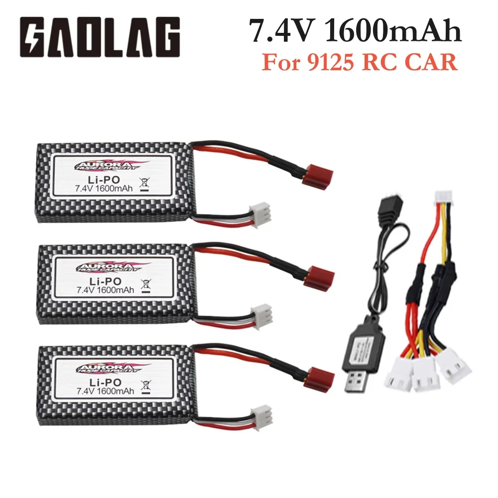 7.4V 1600mAh Lipo Battery For XINLEHONG 9125 144001 RC toys Car Spare Parts 2S 7.4V batteries For 9125