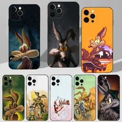 Road Runner W-Willy C-Coyote Phone Case For iPhone 16,15,14,13,12,11 Plus,Pro Max,XS,X,XR,SE,Mini,8,7 Soft Silicone Black Cover