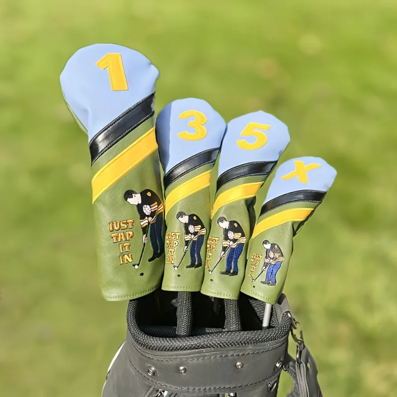 Funny Golf Club Head Covers with Swing Position Numbers- Heavy-Duty Scratch-Resistant Protection, Precise Fit for Driver, Woods