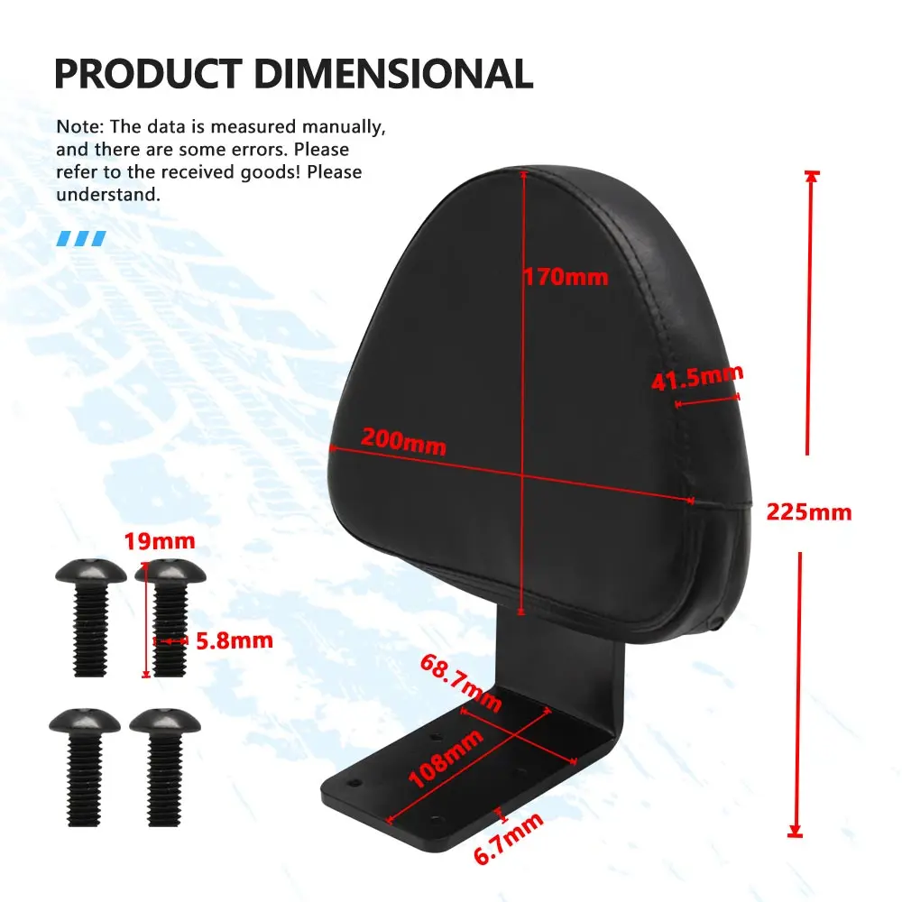 Motorcycle Sissy Bar Driver Seat Rear Passenger Rider Leather Backrest Pad For Victory High-Ball Vegas 8-Ball Kingpin 2003-2017