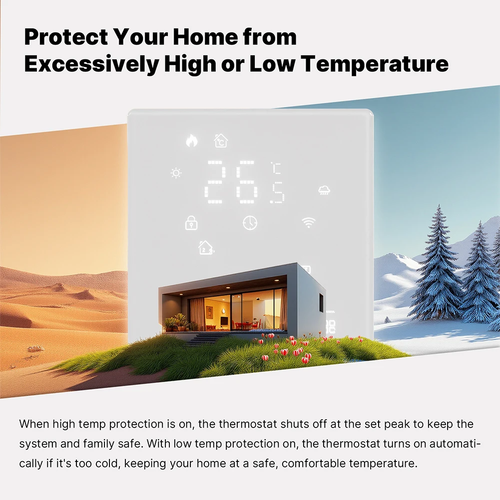 Smart Thermostat for MOES with WiFi Connectivity Supports For Tuya and For Matter Child Lock & Safety Features