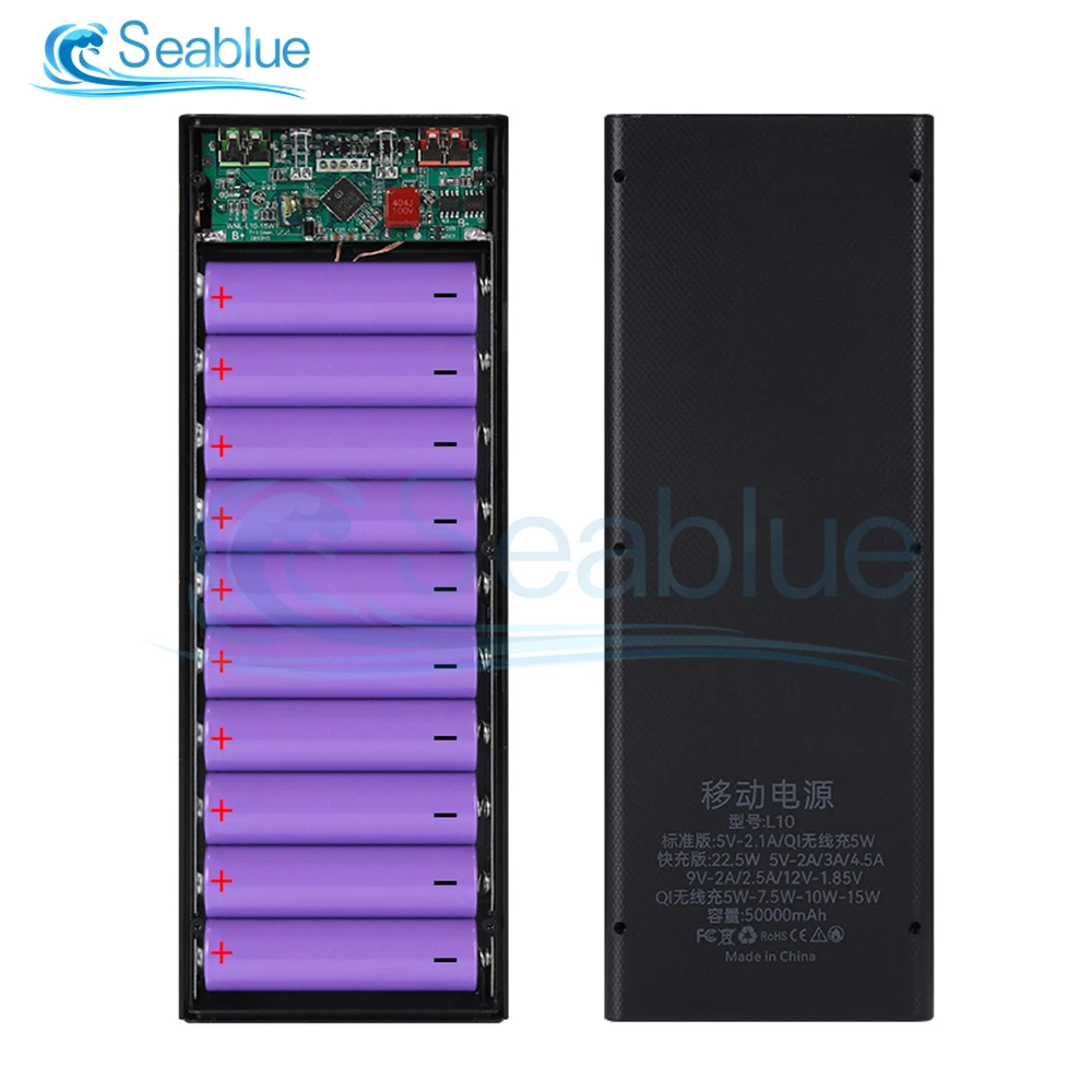 Dual Usb Power Bank Case para Celular Carregador Rápido de Armazenamento Faça Você Mesmo Shell Display Digital Suporte da Bateria Caixa de Carregamento 10×18650