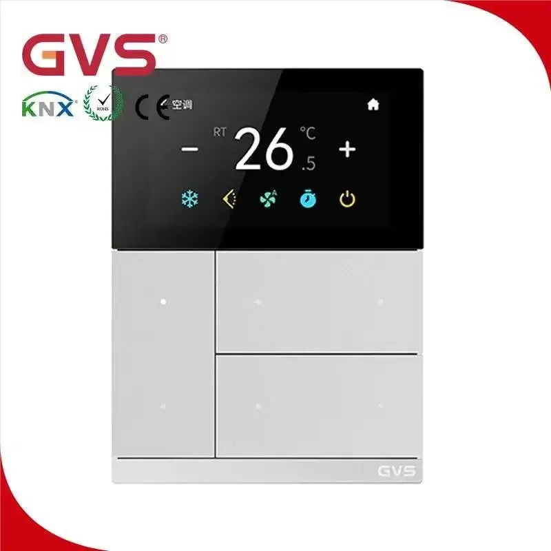 2022 NEW KNX EIB GVS Smart Home System Products Wall Switches Touch Screen WALTZ Panel Metal Plastic Gray Sliver Golden KNX