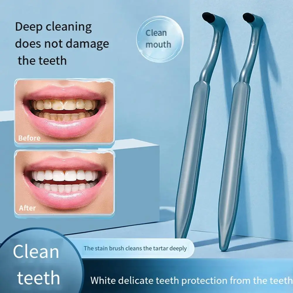 Cepillo de limpieza de manchas de dientes, cepillo de dientes en forma de L para huecos entre herramientas de limpieza de dientes, higiene profunda, cepillo de cuidado Dental