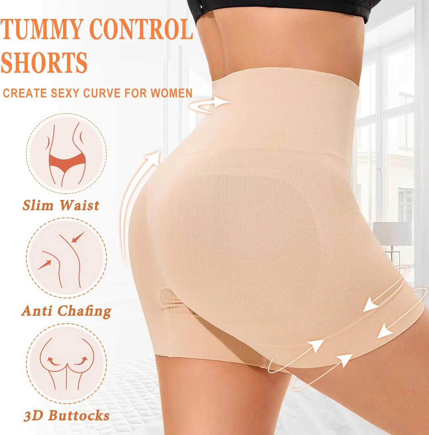 Seamless Shaping Boyshorts Panties for Women Slip Shorts Under Dress Shapewear Tummy Control Underwear Anti Chafing