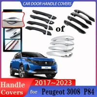 Para Peugeot 3008 accesorios P84 MK2 2017 ~ 2023 cubiertas de manijas de puerta de coche decoración protectora contra arañazos Exterior accesorios antioxidantes