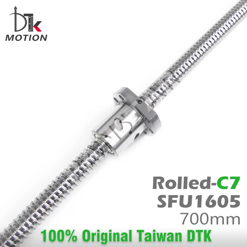 

DTK Motion SFU1605 Rolled C7 Ball Screw TBI Replaceable R16 700mm High Precision Flange CNC Spindle 3D Printer Made in Taiwan