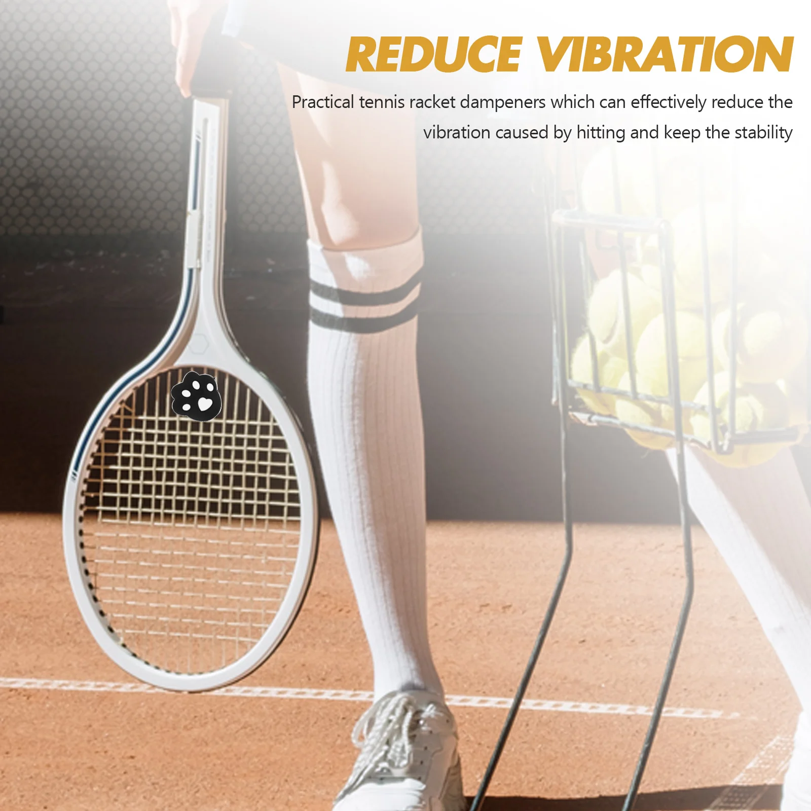 

3pcs Silicone Tennis Racket Dampener Vibration Absorber Shockproof Mini Decorative Accessory Lightweight Small Shock Absorber